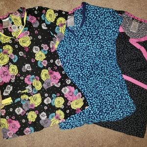 Lot of 3 Heartsoul scrub tops